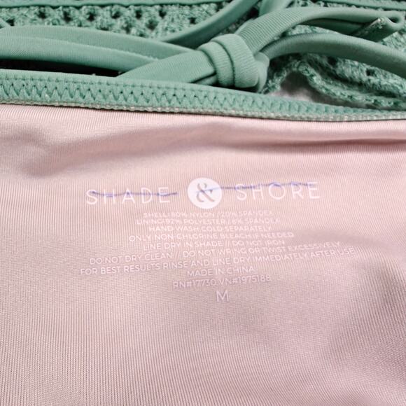 Shade & Shore Green Crochet Bikini Set Size M Swimwear 2 Piece NEW - Picture 4 of 5